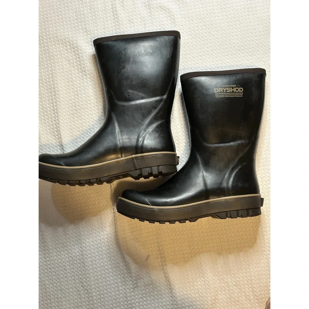 DRYSHOD Mudslinger Boots Men's Size 12 / 12.5 Black Waterproof Steel Shank